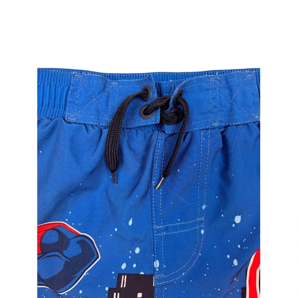 Marvel Spider-Man Boys Blue City Skyline Swim Trunks Board Shorts Large 10-12